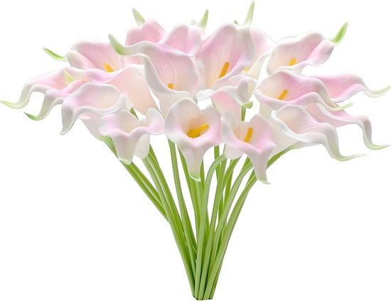 Kunstmatige Calla Lelies - Nepbloemen Latex Lelies - Bloemstukken Maken - Realistisch Latex Materiaal - 34 cm Hoog - Roze