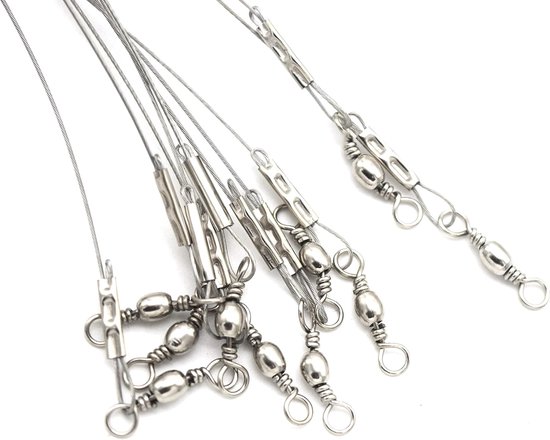 Visdraad Leader Rigs - Bottom Rigs Vissen Onderlijnen - Zoutwater Vissen - 7-Strands Staaldraad - 10 stuks - Zwart — afbeelding 2