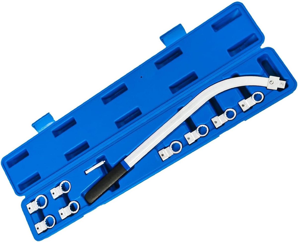 Distributieriem Gereedschap Set - Spanrol Sleutel - Motor Reparatie - Universele Adapter Maten - 12-19 mm - Zilver