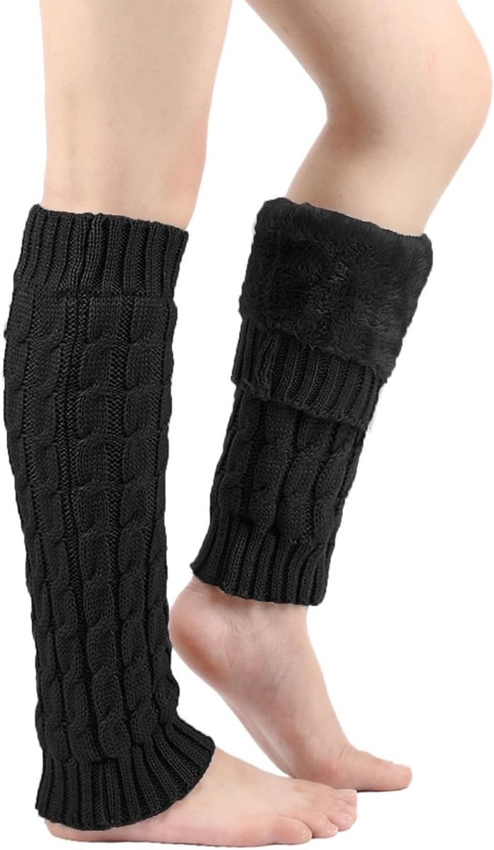 Dames Winter Beenwarmers met Fleece Voering, Lange Gebreide Beenwarmers, Warme Sokken voor Schaatsen en Dagelijks Gebruik, Ideaal voor Boot Schoenen en Koude Dagen