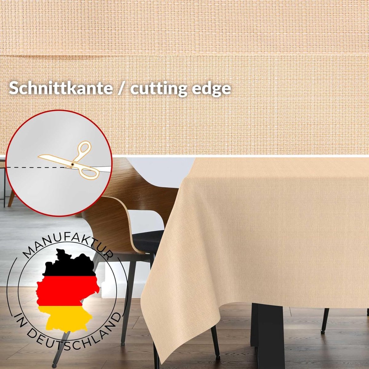 Tafelkleed Textiel - Tafellinnen Damast - Tafel Beschermen - Jacquard Geweven - 280 x 140 cm - Beige
