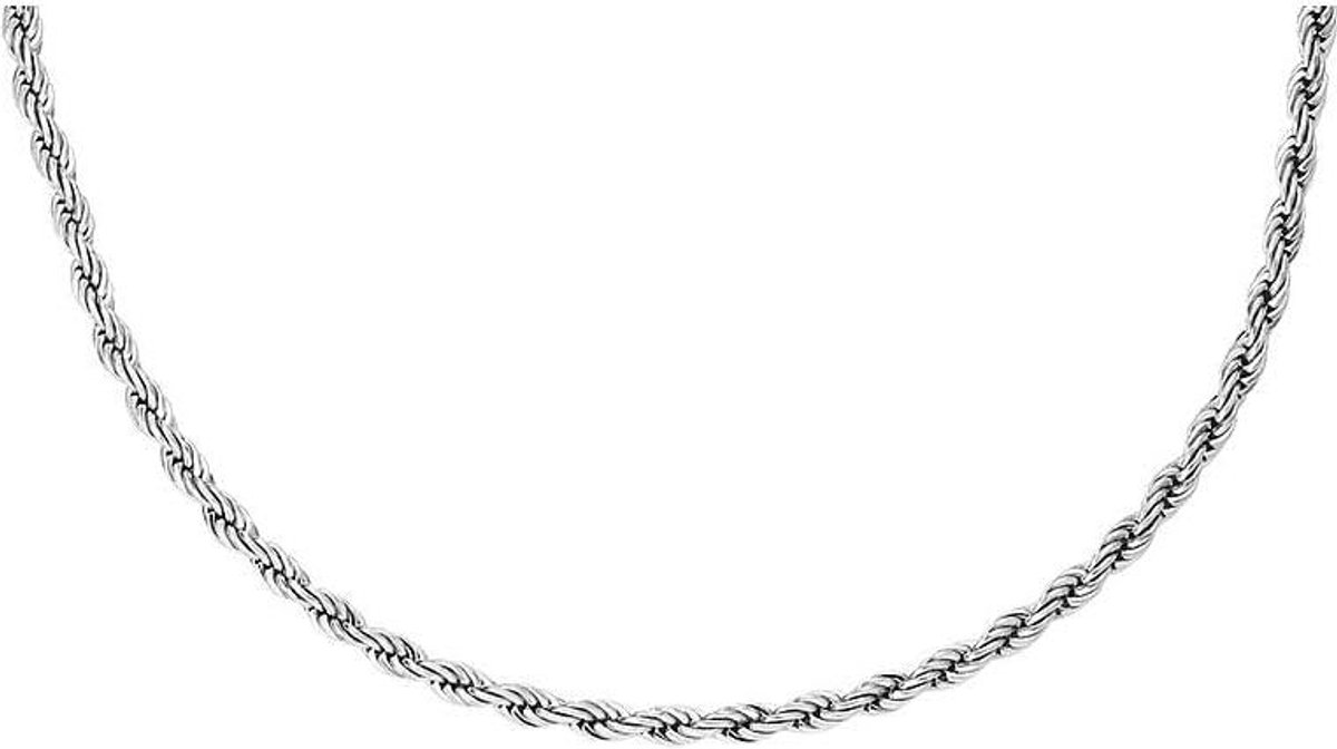 Heren Ketting - Halsketting Mannen - Dagelijks Dragen - Honden Tag Design - 50 cm - Zilver