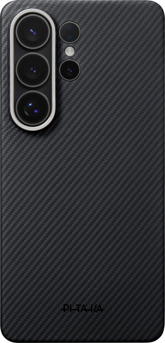 PITAKA Edge Case - Hoesje Geschikt voor Samsung Galaxy S26 Ultra - Compatibel met MagSafe - 600D Aramidevezel Back Cover - Ultra Dun - Zwart