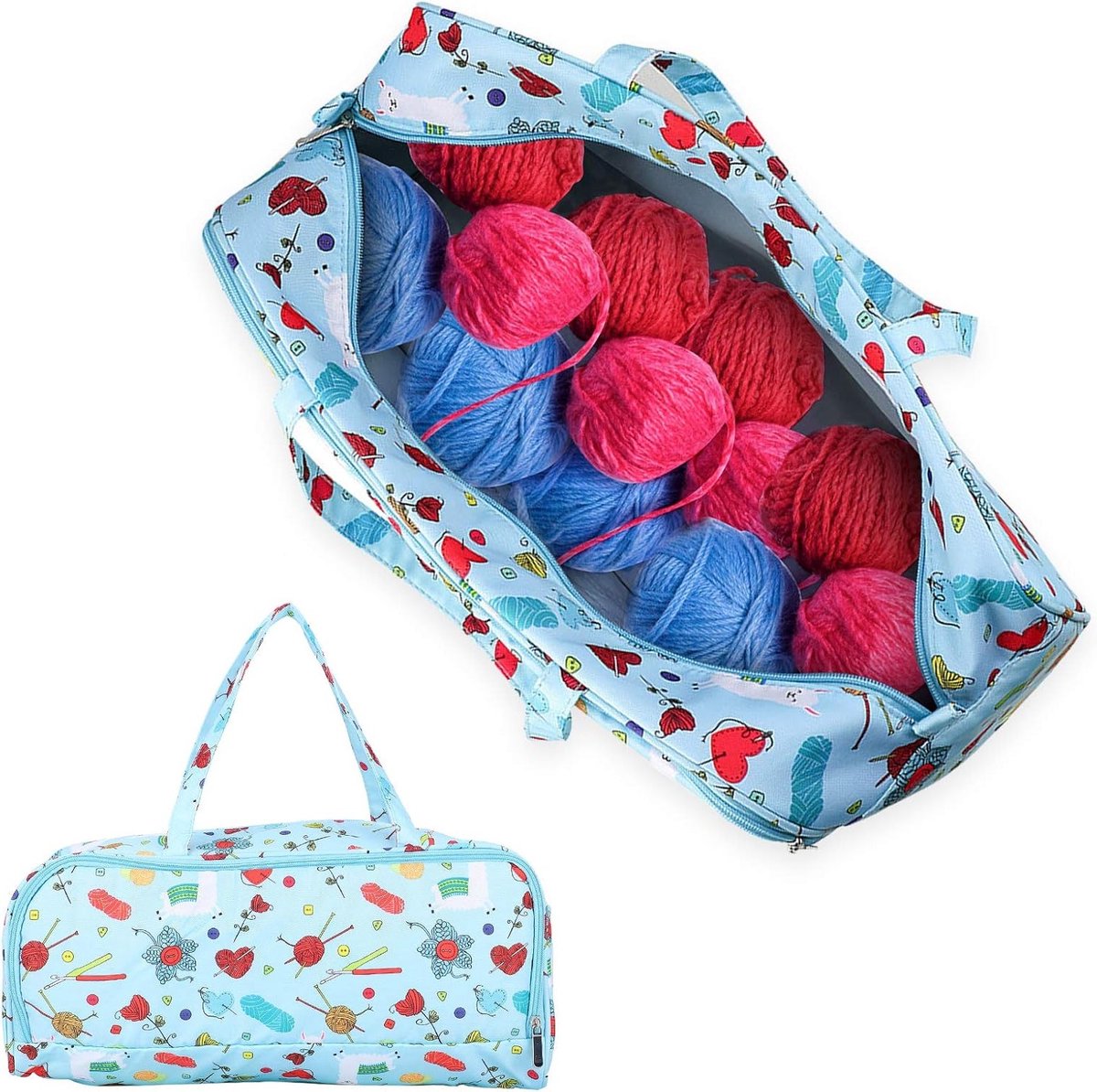 Handige Opbergzak voor Brei- en Haakbenodigdheden van Oxford Stof - Organizer voor Breinaalden en Haaknaalden met Ruimte voor Creatieve Accessoires