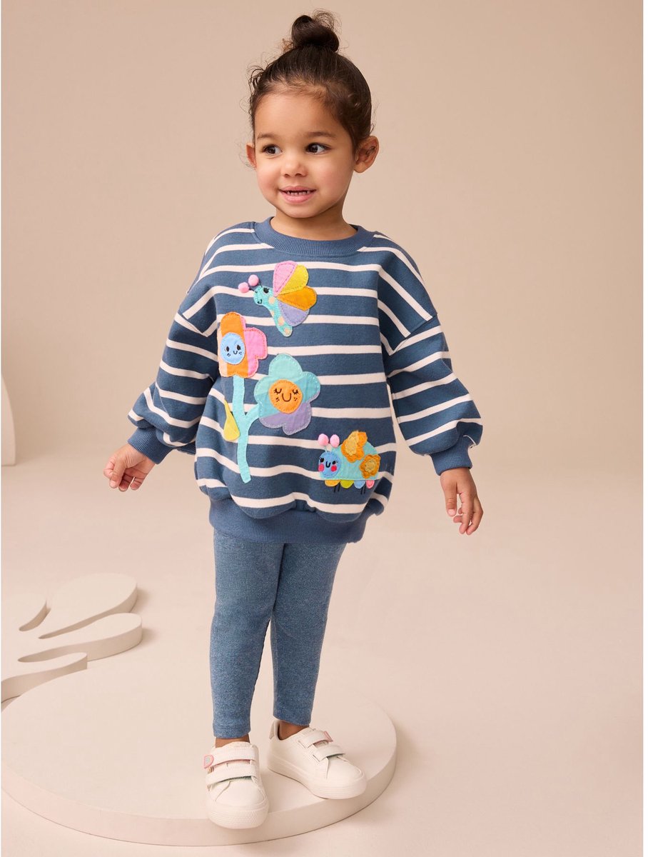 Next - Meisjes - Set van sweatshirt en legging - Blauw