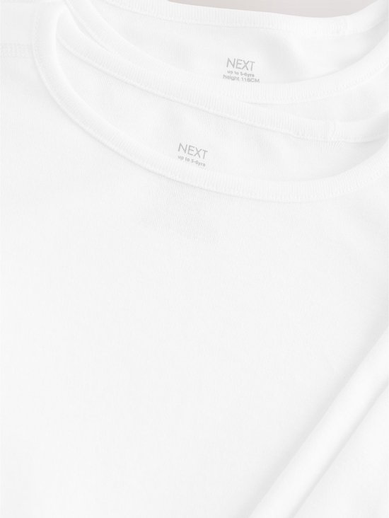 Next - Jongens - Set van 2 huidvriendelijke T-shirts met lange mouwen - Wit