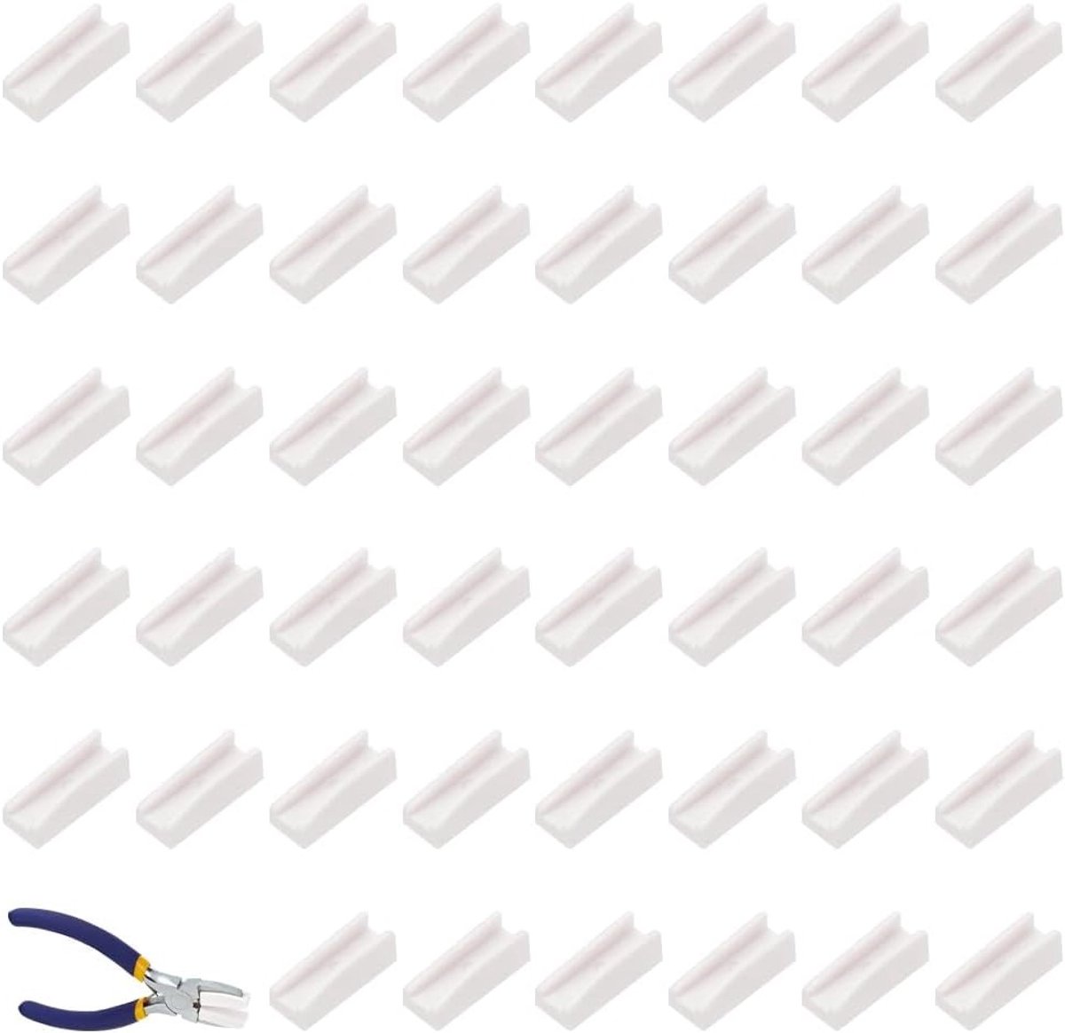 48 Stuks Plastic Vervangtips voor Platneuspincetten - Wit - Accessoires voor Juweliersgereedschap, Nylon Klemmen en Vervangende Klemmen