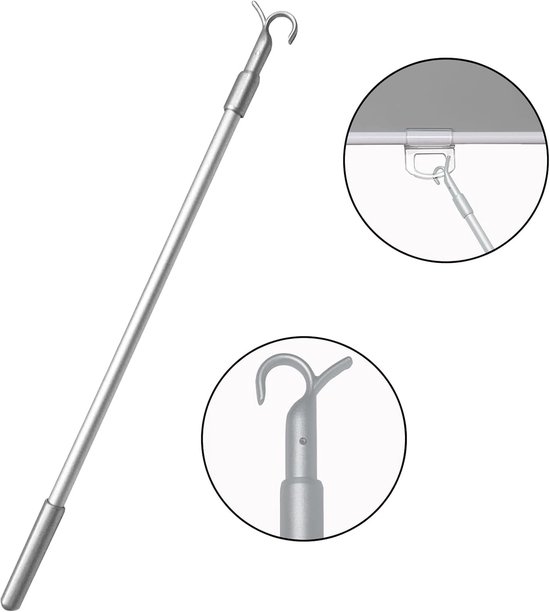 Trekstang Rolgordijn - Stok Gordijn - Rolgordijn Bediening - Telescopisch Verstelbaar - 45-70 cm - Zilver — afbeelding 5