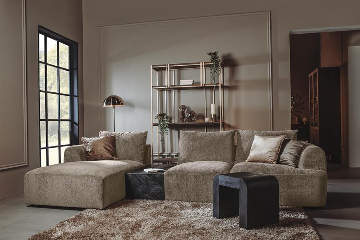 Tower Living Chaise Longue Bank Canterbury - Taupe Stof - Links - 293x170x87cm