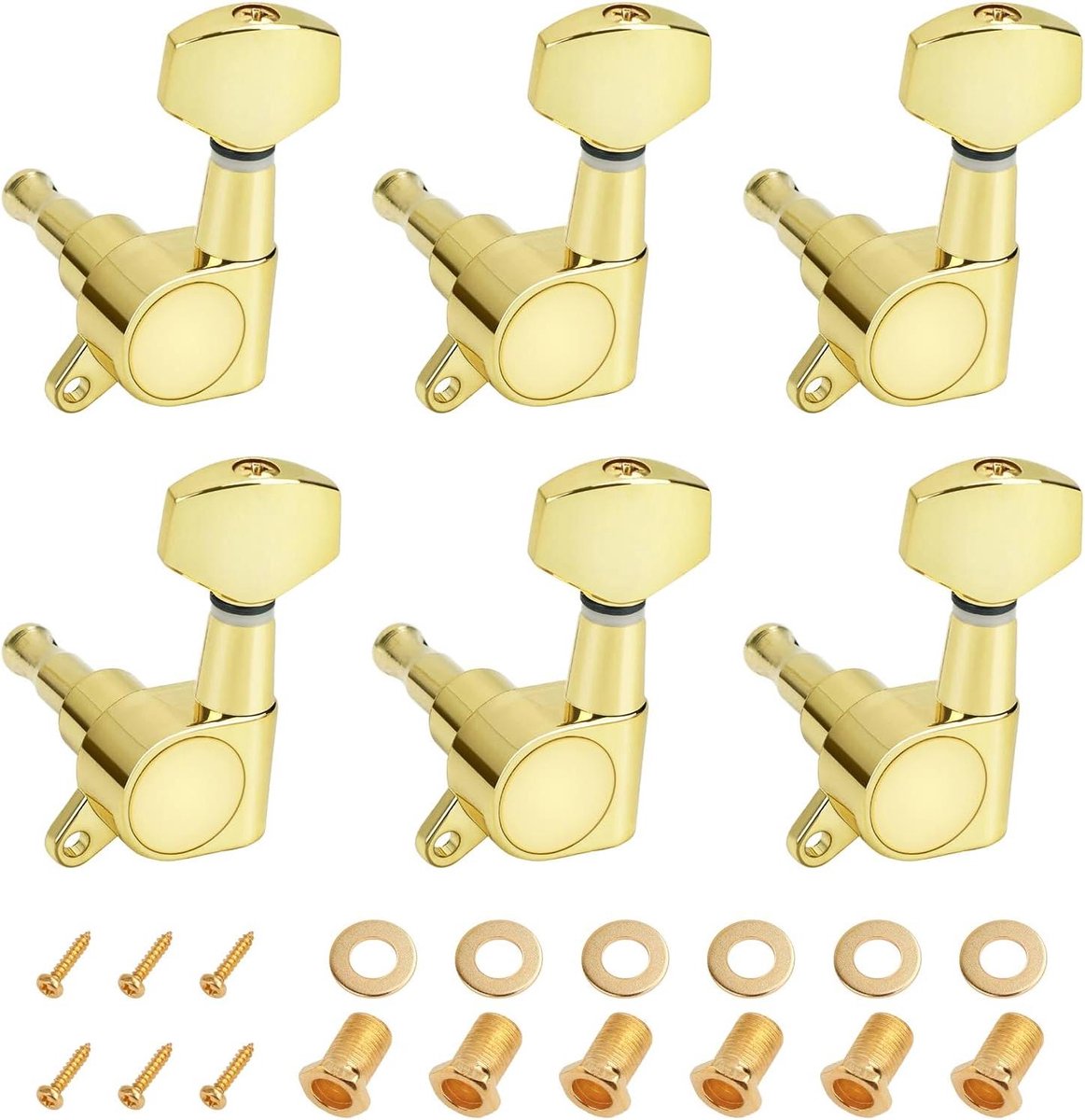 Gitaar Stemsleutels - Stemknoppen Gitaar - Gitaar Stemmen - 15:1 Verhouding - 6 Stuks - Goud