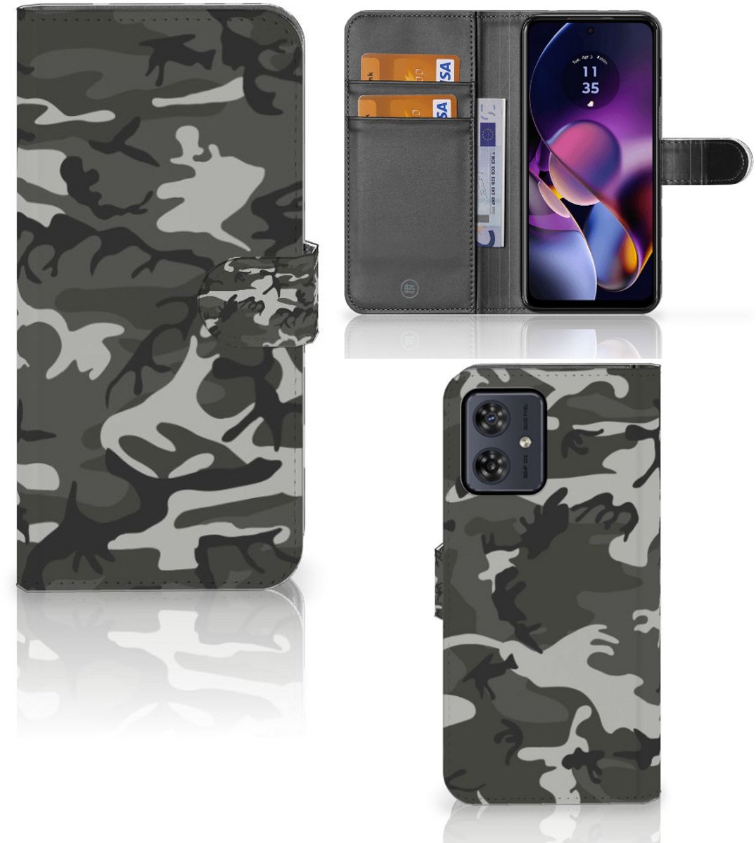 Motorola Moto G54 Telefoon Hoesje Army Light