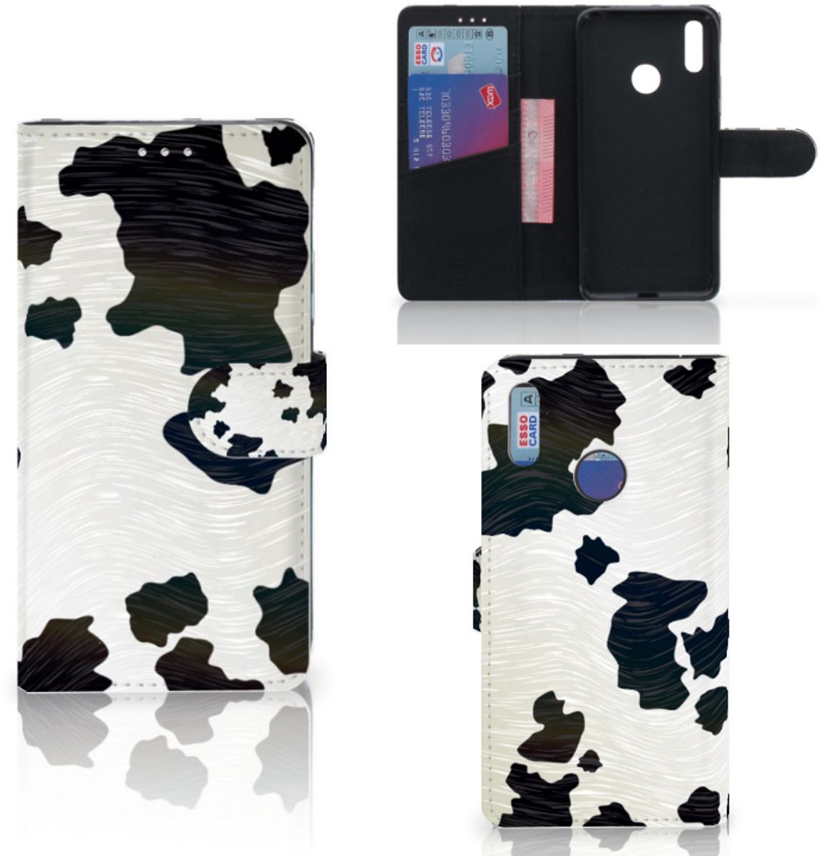 Huawei Y7 (2019) Telefoonhoesje met Pasjes Koeienvlekken