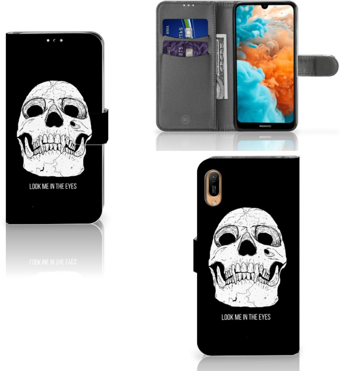 Telefoonhoesje met Naam Huawei Y6 (2019) Skull Eyes