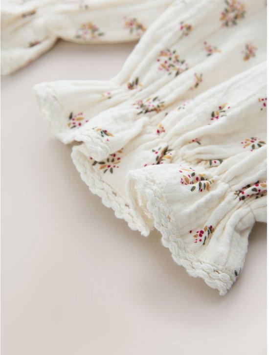 Next - Meisjes - Broek met ronde pijpen en elastische taille - Crème