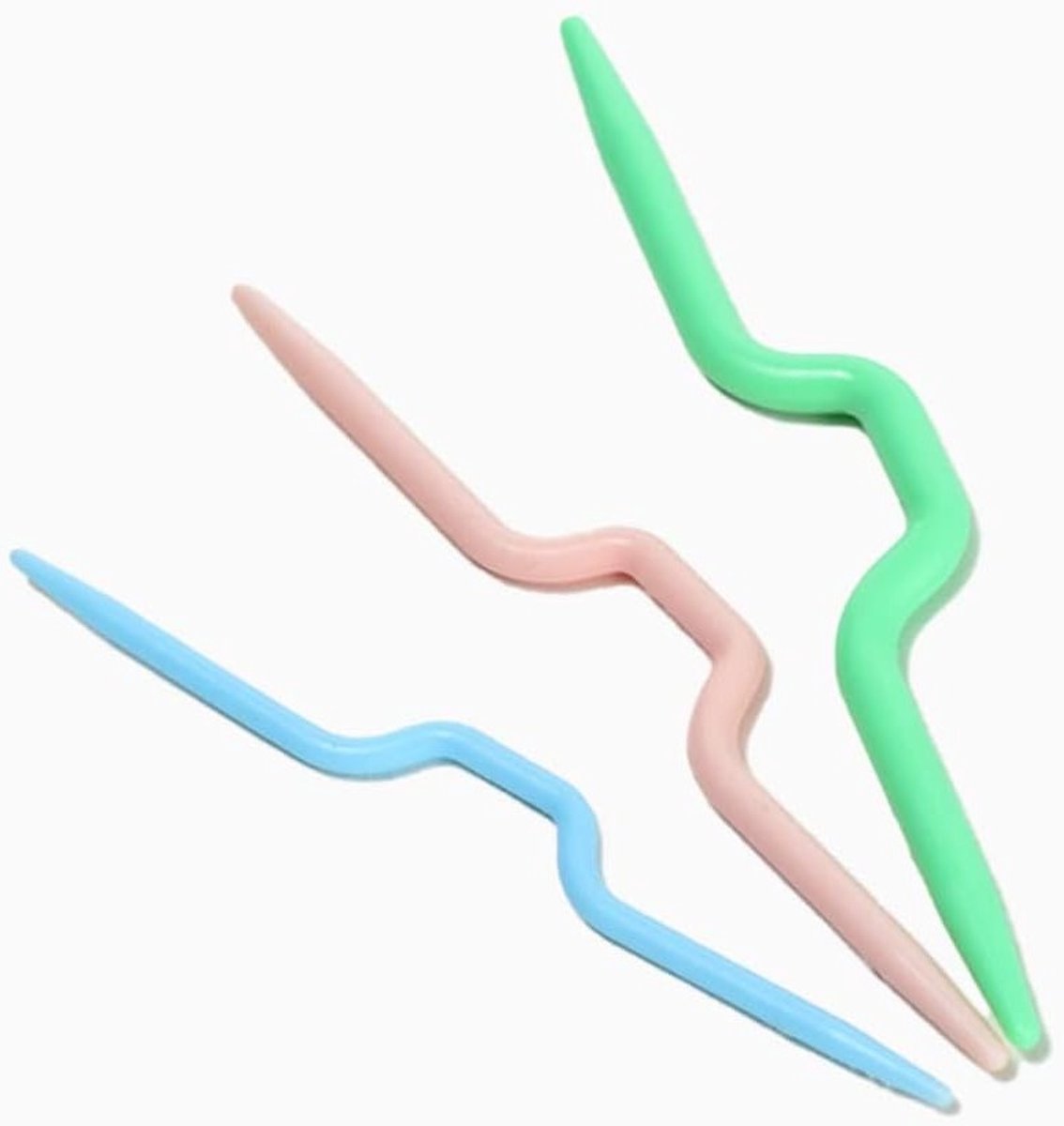 Set van 3 gebogen breinaalden in verschillende maten, ideaal voor het breien van mutsen, truien en sjaals, inclusief hulpnaalden en kleurrijke breiaccessoires