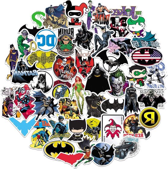 Batman Stickers - DC Comics Vinyl - Personaliseren van spullen - Gestanst vinyl ontwerp - 50 stuks - Multi