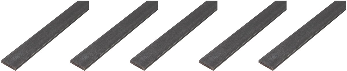 Alberts 5 x platte strip, blank staal, 30 x 6 mm, lengte 1 m
