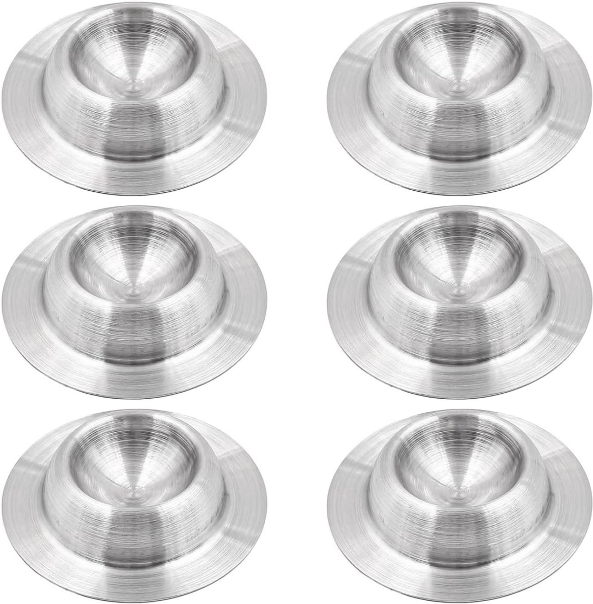 Set van 6 RVS Eierdoppen voor Zachte Gekookte Eieren - Duurzaam, Stijlvol en Makkelijk te Reinigen - 4,5 cm Diameter