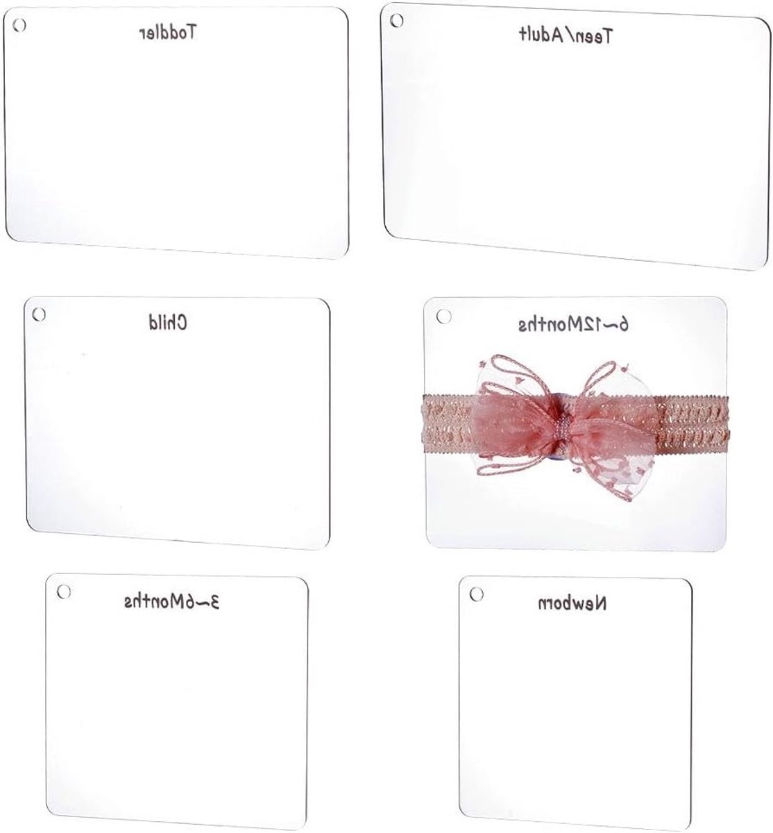 6 Stuks Haarstrik Maken Tools - Acryl Sjablonen in Verschillende Maten voor DIY Haaraccessoires, Meetbord en Templates voor Strikken
