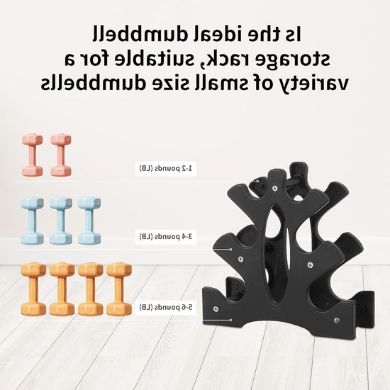 Drie niveaus dumbbell rek voor gewichtshouders, ideaal voor thuisgymnastiek en fitnessoefeningen, 23x22.5x8.5cm — afbeelding 2