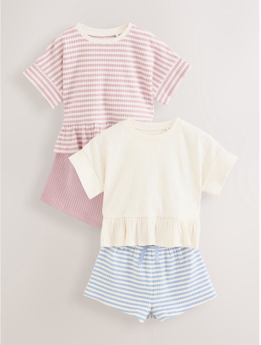 Next - Meisjes - T-shirt en shorts verpakking van 2 stuks - Roze