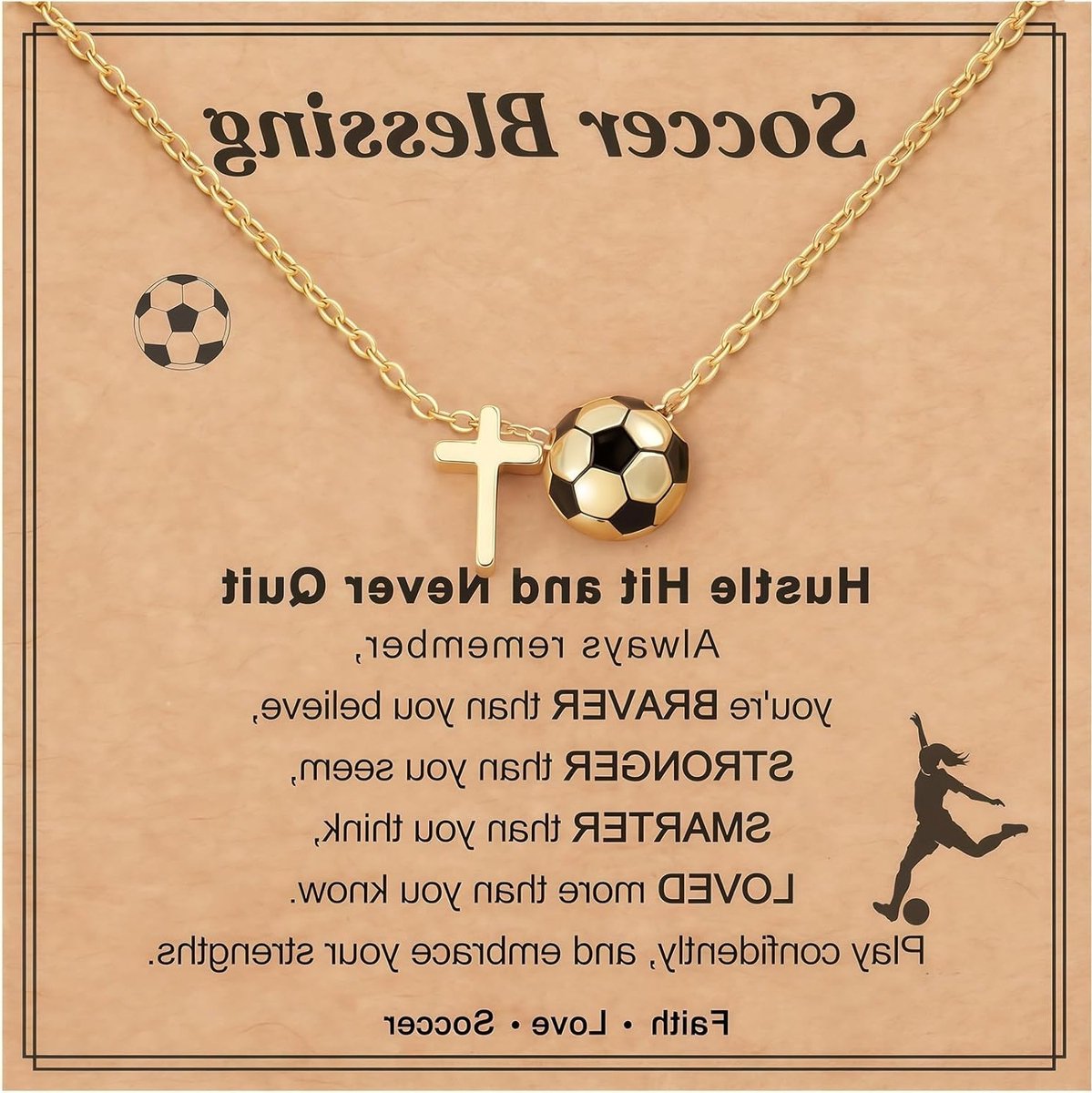 Sierlijke voetbalketting voor meisjes en jonge dames, sportaccessoires, cadeau voor kerst en verjaardagen