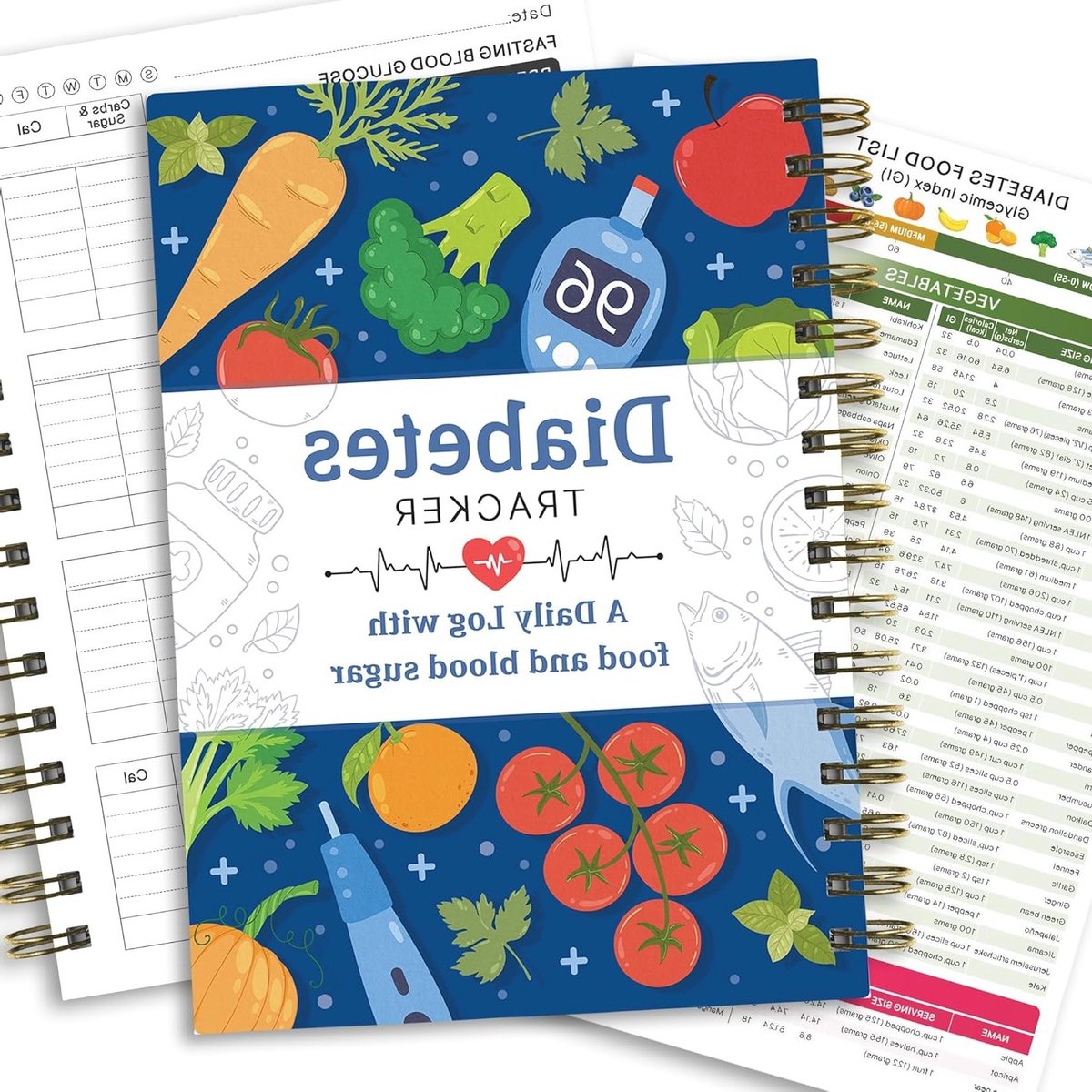 Diabetes Logboek A5 met Spiralbinding – Blutzucker Tracker, Voedingsdagboek en Diabetes Protocollen voor Effectieve Kohlenhydraat- en Caloriecontrole