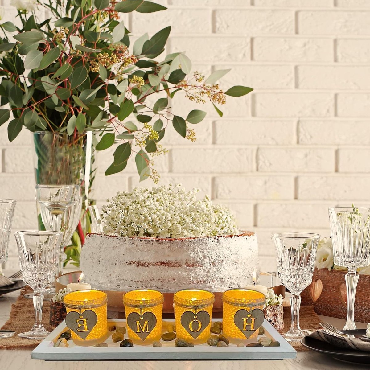 Set van Glazen Kaarsenhouders, Tealight Houder voor Tafel, Woonkamer en Thuisdecoratie - Stijlvolle Accessoires voor een Gezellige Sfeer — cadeau in Wonen & Interieur - foto 5