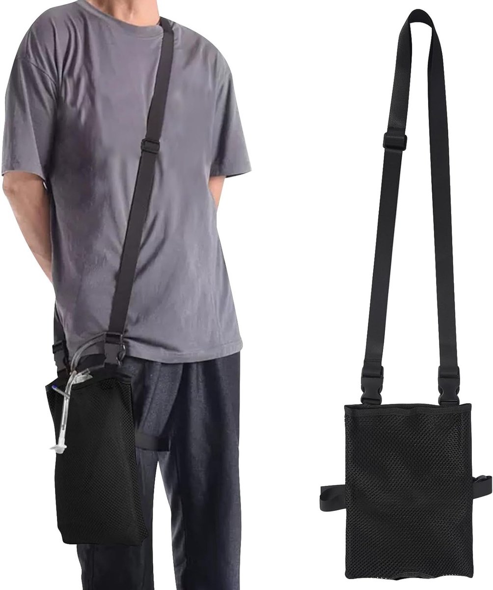 Urinezak voor onderweg, 2000 ml, met verstelbare schouderband en verborgen houder, ideaal voor cathetergebruik en discreet vervoer