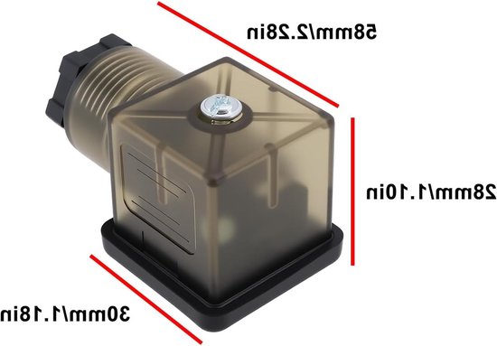2 Stuks 3-Pin 2W DC 12V - 14V Solenoid Ventiel Spoel LED Connector voor Hydraulische en Pneumatische Systemen van Merkloos — afbeelding 2