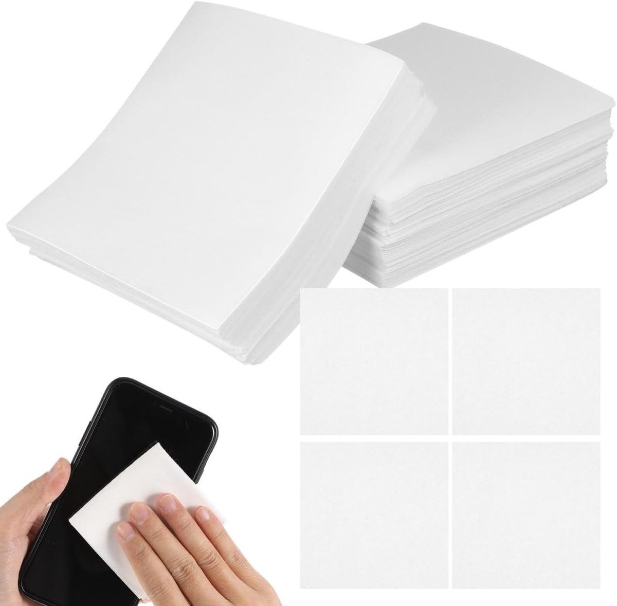 Lintvrije Reinigingsdoekjes - 300 Stuks, Vochtige Antistatische Doekjes voor Elektronica, Telefoons, Laptops en Brillen van Duurzaam Polyester en Houtpulp