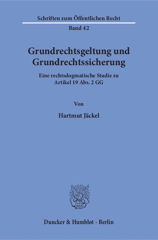Grundrechtsgeltung Und Grundrechtssicherung - cover