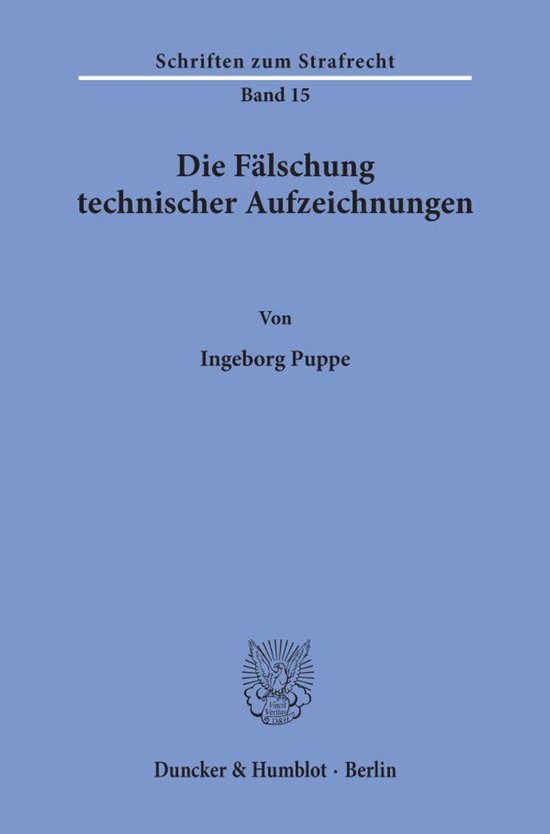 Die Fälschung technischer Aufzeichnungen - cover