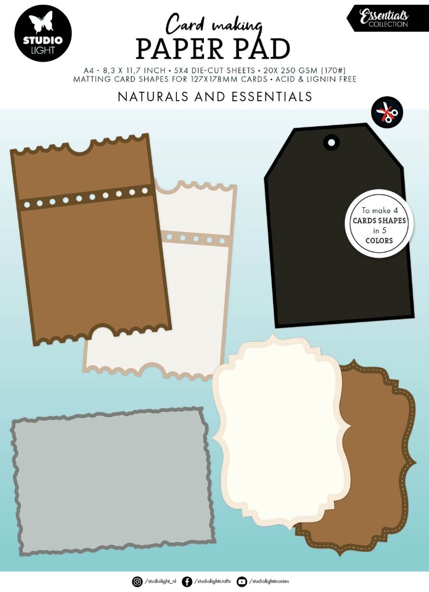 Card making pad Naturals 127x178mm - Essentials nr. 32