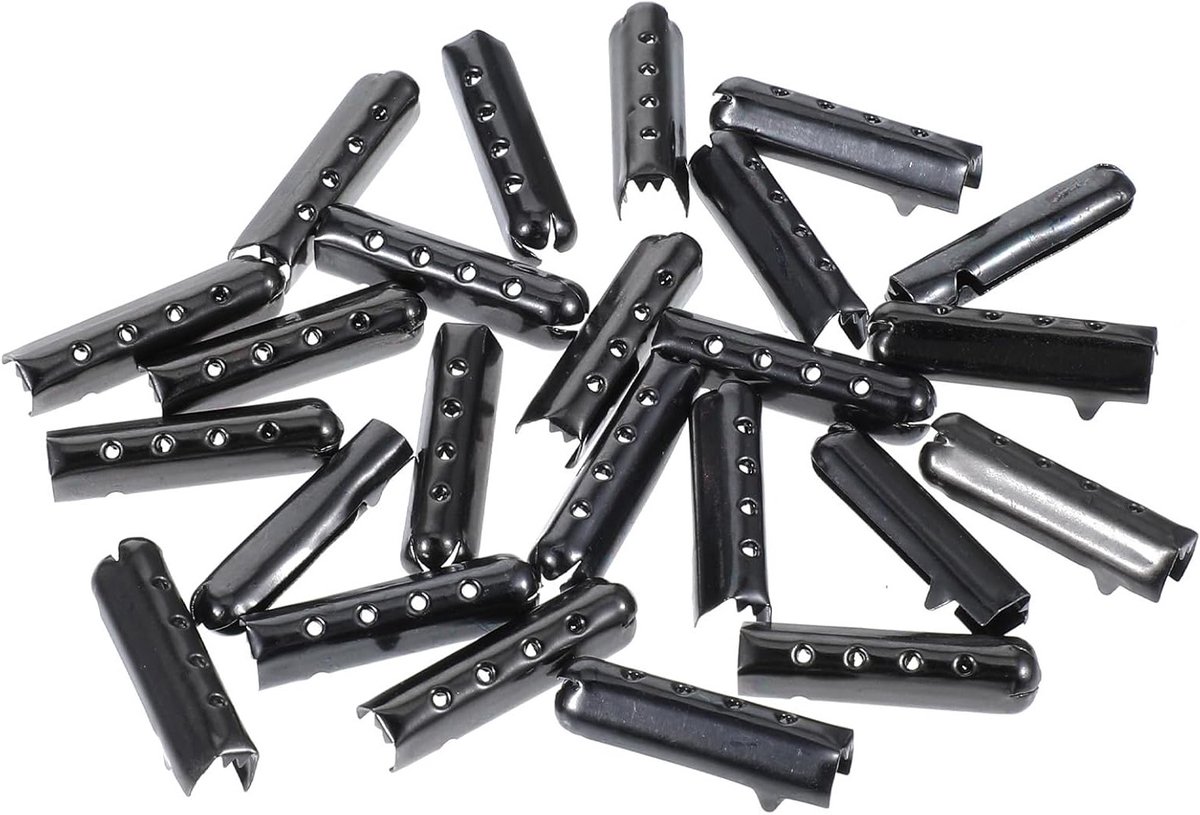 Pack van 24 metalen aglets voor veters - DIY reparatie voor sportschoenen, hoodies en strandbroeken