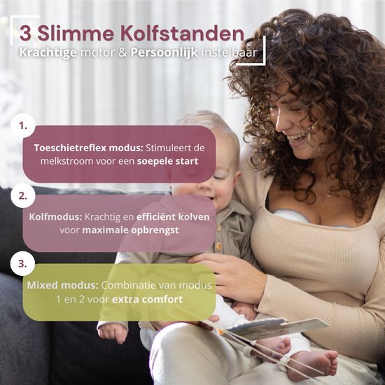 Youha - Elektrische draadloze borstkolf met app - dubbelzijdig kolven - Gen 2 - oplaadbare draagbare borstkolf - draadloze borstkolven - BPA vrij - geen snoeren - 22mm & 24mm - borstvoeding - set 2 - breast pump - Inclusief E-book over borstvoeding! van Youha — afbeelding 2