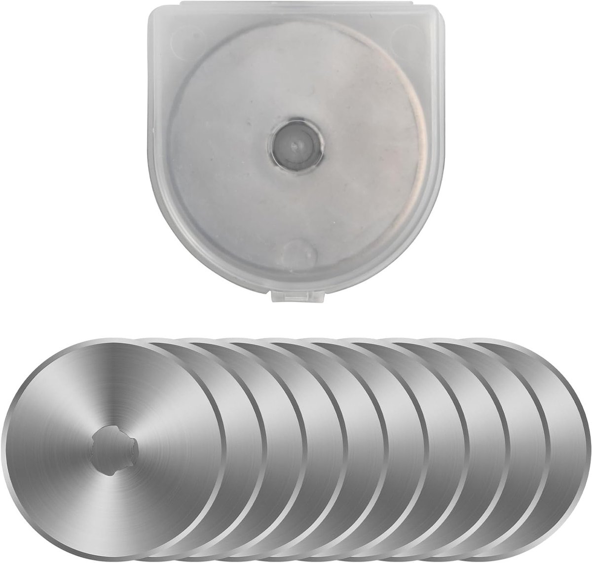 Ronde vervangbladen 28/45 mm, set van 10, roestvrij staal, ideaal voor naaien, quilten en knippen van stof, leer en papier