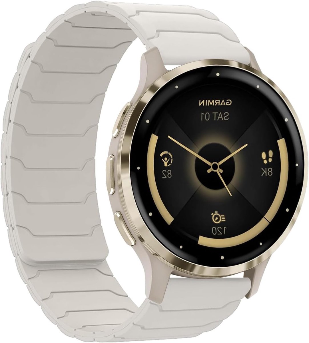 18mm magnetische horlogeband voor Huawei en Xiaomi, sterke silicone dubbele magnetische band, geschikt voor Garmin Venu 4 en S4, comfortabel en stijlvol
