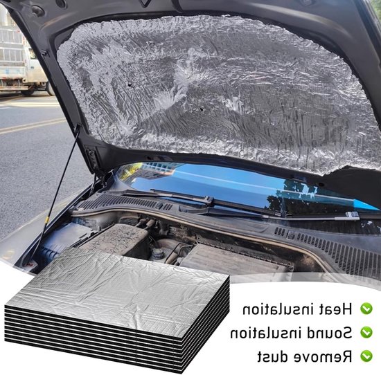 15 stuks zelfklevende isolatiematten voor auto: 250 x 180 x 5 mm, geluidsisolatie, anti-dreun, vocht- en waterbestendig — afbeelding 4