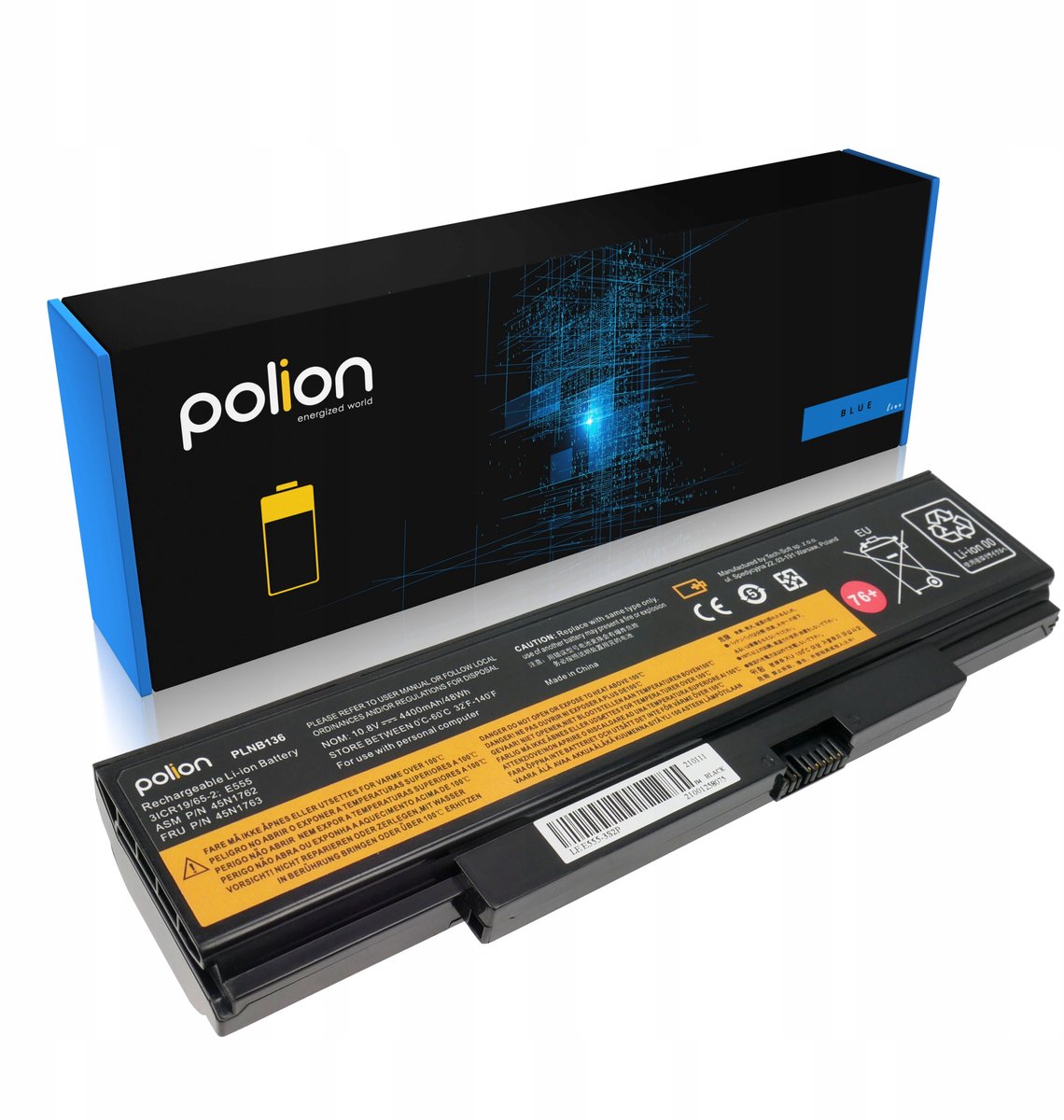Polion ThinkPad Edge E550 Serie - Laptopbatterij - 4400mAh - Li-Ion - CE gecertificeerd