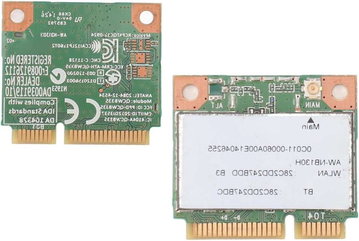SnelShoppen - Mini PCIE Wifi Kaart Adapter met Bluetooth 4.0 - 150Mbps Draadloze Netwerkkaart voor Windows XP/7/8/10 - Eenvoudige Installatie