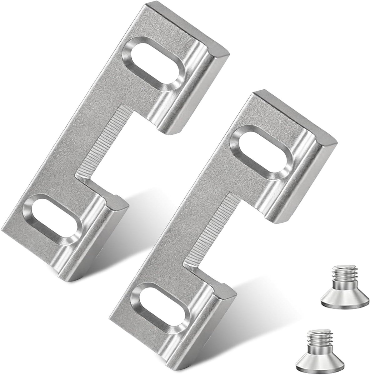 Set van 2 vervangingsonderdelen voor verstelbare sluitplaten 46 x 14,4 x 9 mm - inclusief 4 schroeven, geschikt voor drop slip cover, gatenafstand 32 mm, ideaal voor deurbeveiliging en renovatie.