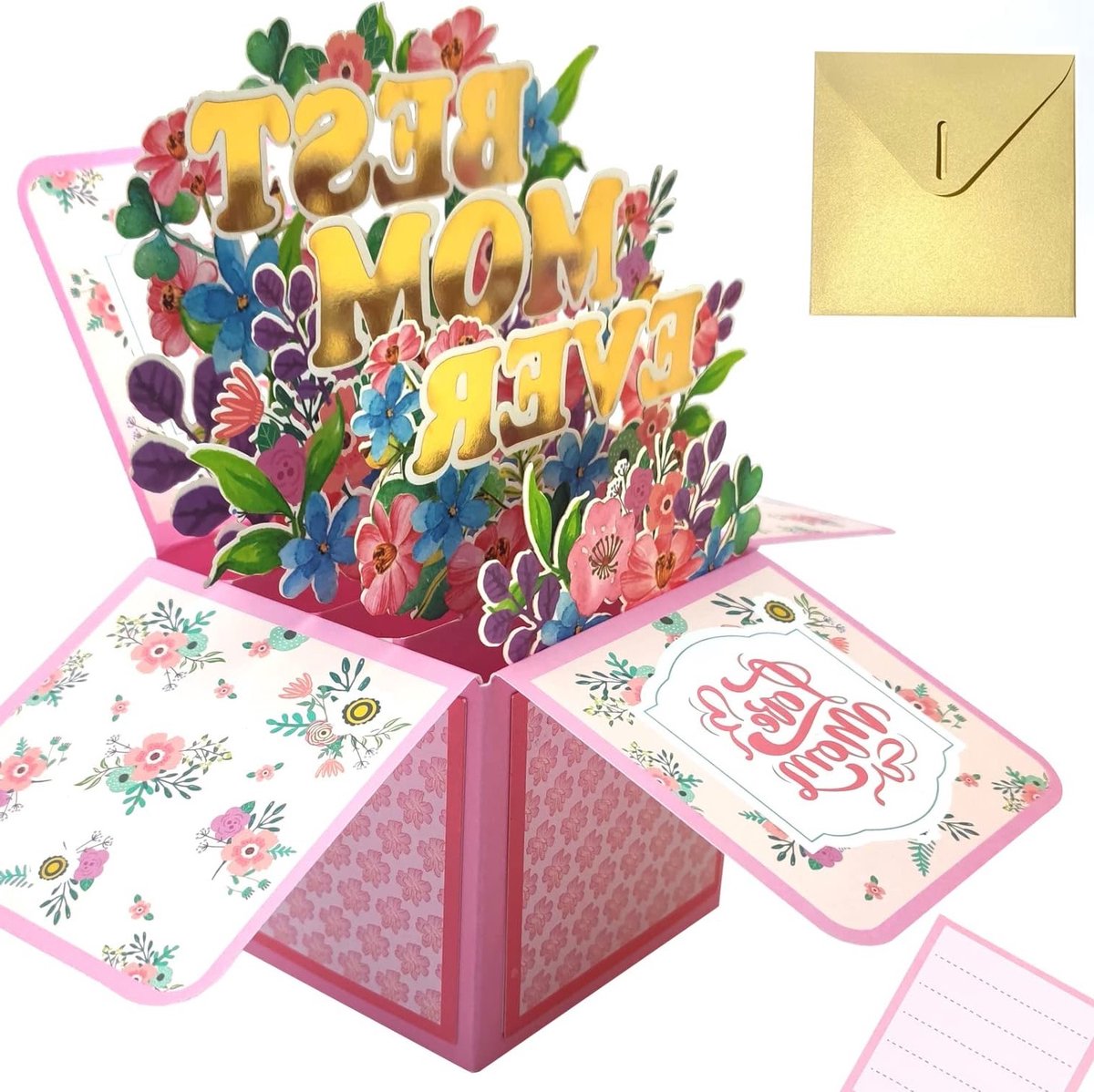 Romantische 3D Pop-Up Kaart voor Moederdag met Envelop - Verjaardagskaart voor Moeder, Vrouw of Vriendin, Uniek Cadeau voor Speciale Gelegenheden
