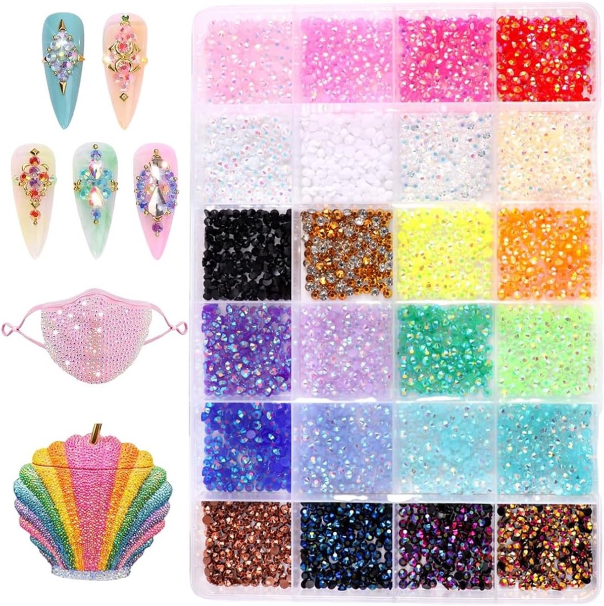 Doosje met Strass-steentjes voor Handgemaakte Nagelkunst, Nail Art Accessoires en Decoratie