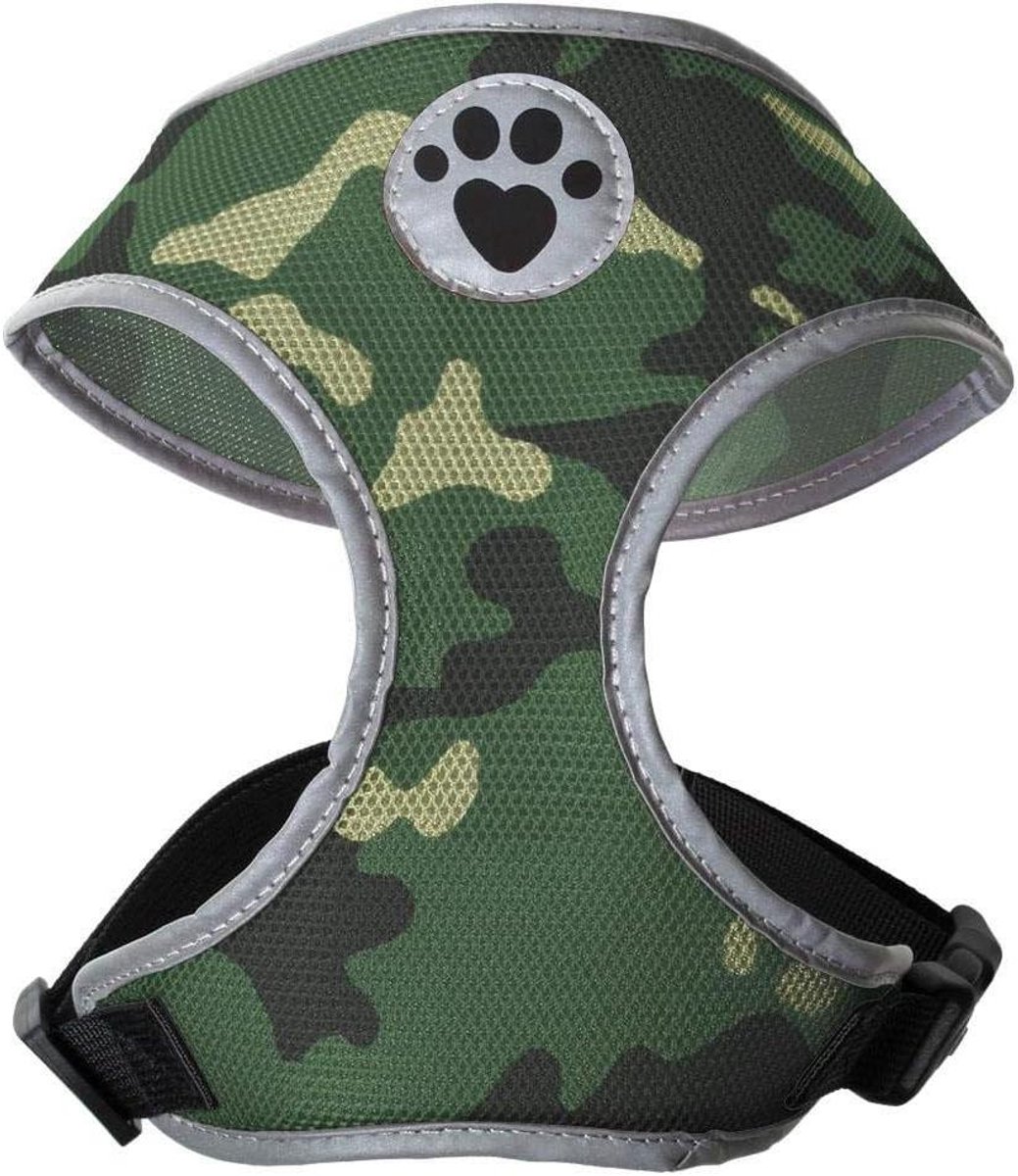 Hondenharnas - Hondenvest Puppyharnas - Veilig Wandelen - Reflecterend Hoge Zichtbaarheid - Large 54-76 cm - Camo