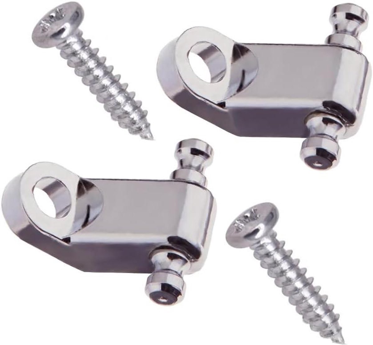 Elektrische gitaarsnaarhouder met standaard rolgeleider (2-pack) (chroom)
