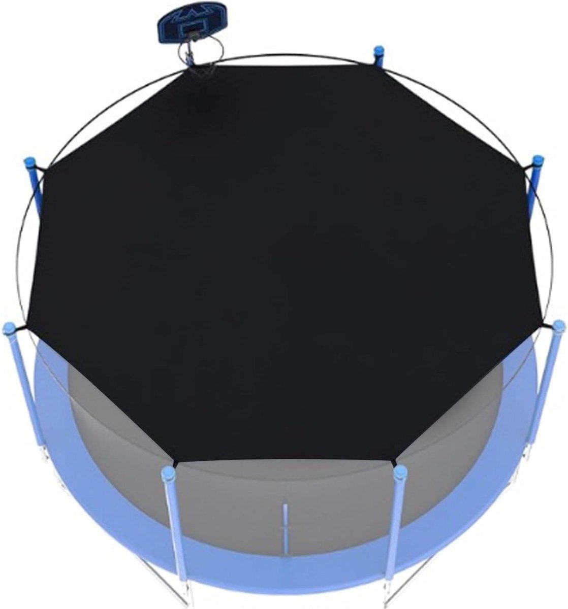 Trampoline Schaduwhoes - Zonnedak Trampoline - Bescherming tegen zon - UV-bestendige coating - 14 Ft - Zwart