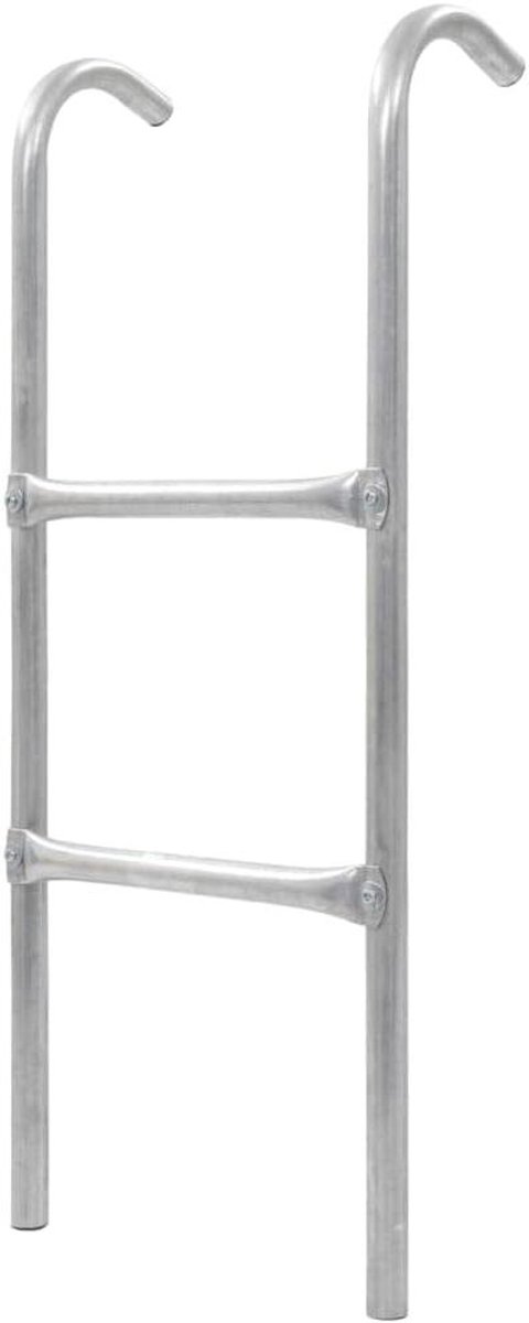Trampolineladder - Trampolinetrap Ladder - Veilig Trampolinespringen - Gegalvaniseerd Staal - 72 cm hoog - Zilver