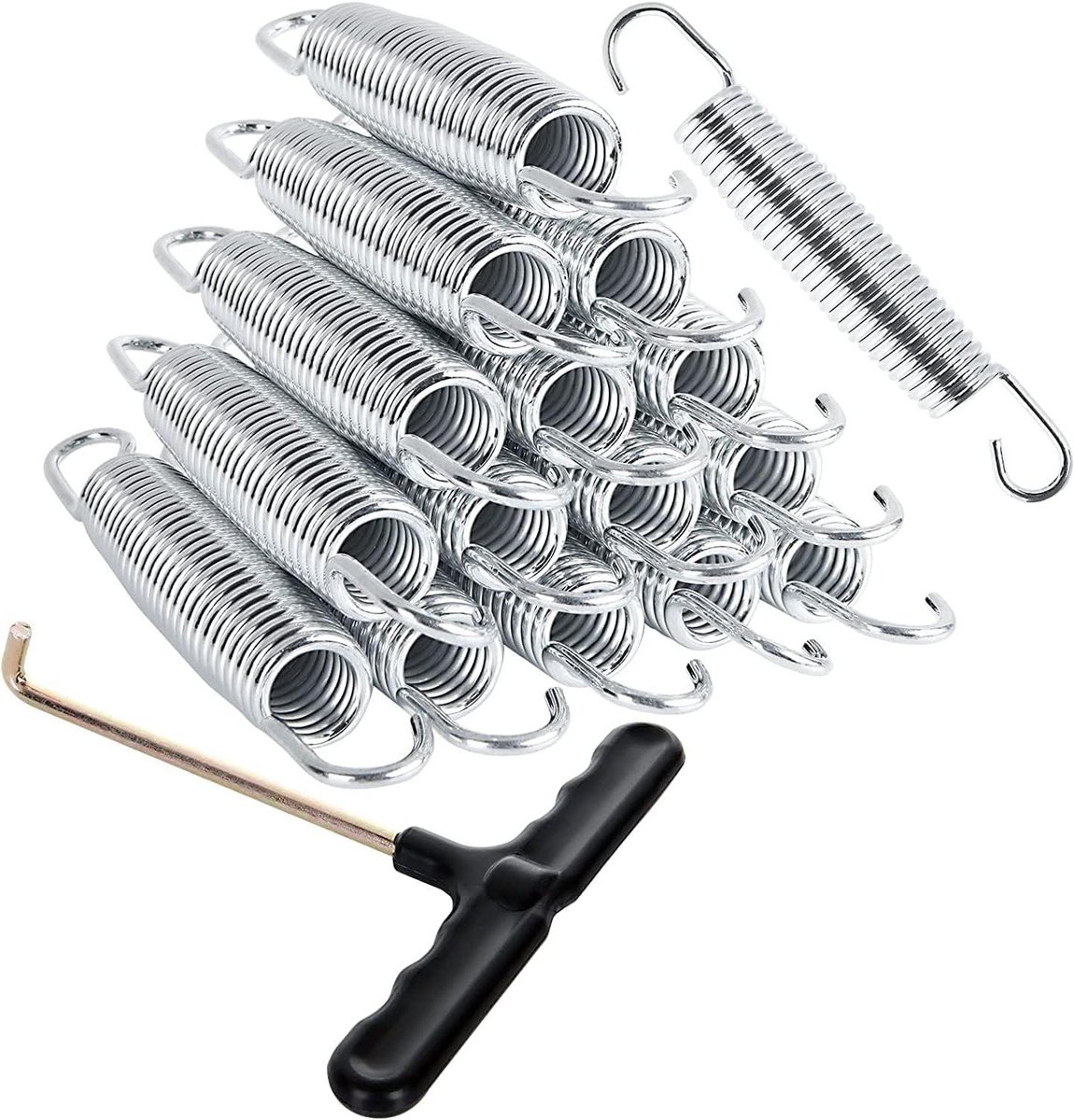 Trampoline Veren - Vervangingsveren Trampoline - Trampoline Reparatie - Zware Gegalvaniseerde Staal - 6.5 Inch - Zilver