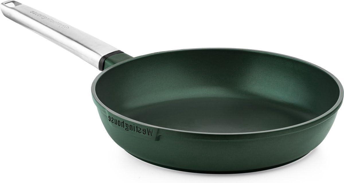 Antiaanbakpan - Koekenpan Gecoat - Koken op Inductie - PFOA-vrije Titanium Coating - 24 cm - Groen